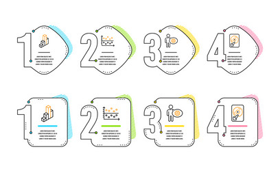 cogwheel 3d chart and dot plot icons set hdd vector image