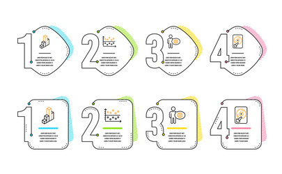 Cogwheel 3d chart and dot plot icons set hdd vector