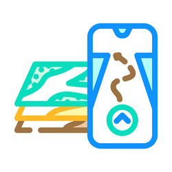 digital map overlay augmented reality color icon vector image