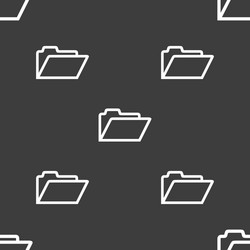 Folder icon sign seamless pattern on a gray vector