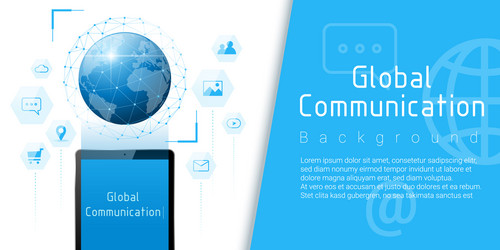 global communication and connection concept vector image