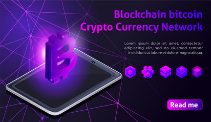 isometry icon blockchain bitcoin crypto currency vector image