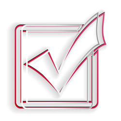 paper cut check mark in a box line icon isolated vector image