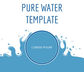 pure water template in blue and white vector