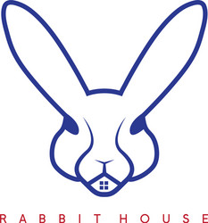 rabbit and window in it design template vector image