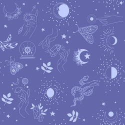 seamless pattern of magic attributes vector image