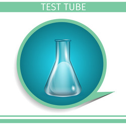 test tube blue circle icon on white background vector