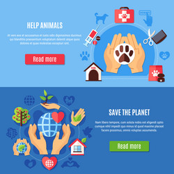 Vet care banners collection vector