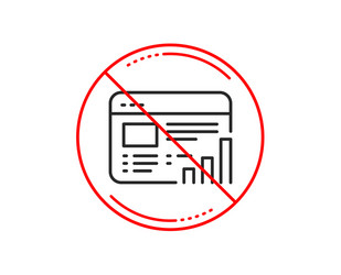 web report line icon column graph sign vector image