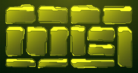 Yellow futuristic hud ui elements sci-fi user Vector Image