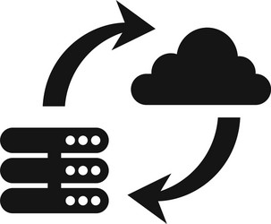 save data cloud server icon simple style vector image