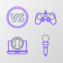 set line joystick for arcade machine create vector image