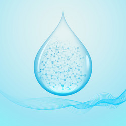 Water Molecule Drop with Abstract Pattern vector image