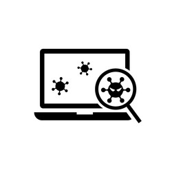 Computer virus laptop icon vector