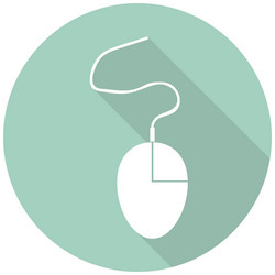 icon computer mouse with a long shadow vector image