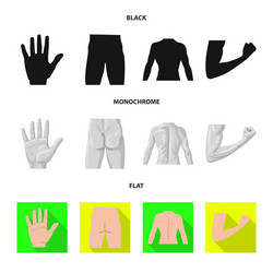 isolated object human and part icon set vector image