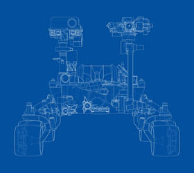 mars rover rendering of 3d vector