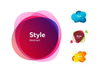 neon multi layer shapes set vector image