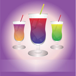 three different drinks template or banner concept vector