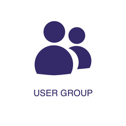 User group element in flat simple style on white vector