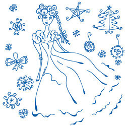 winter doodle vector