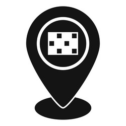 black location pin showing qr code for tracking vector image