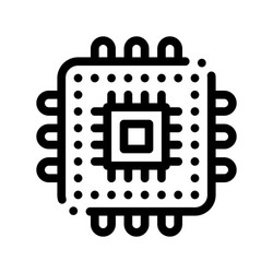 computer element processor thin line icon vector image