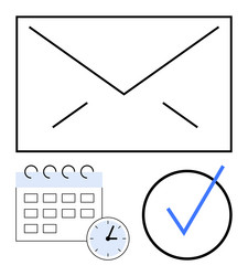 email scheduling concept with calendar clock vector image