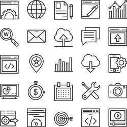 Seo web optimization icons 1 vector