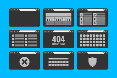 web browser window pages layout with toolbar vector image