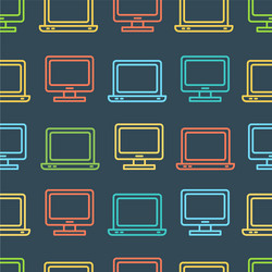 computer screen symbol seamless pattern background vector image