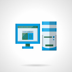 office computer flat color icon vector image