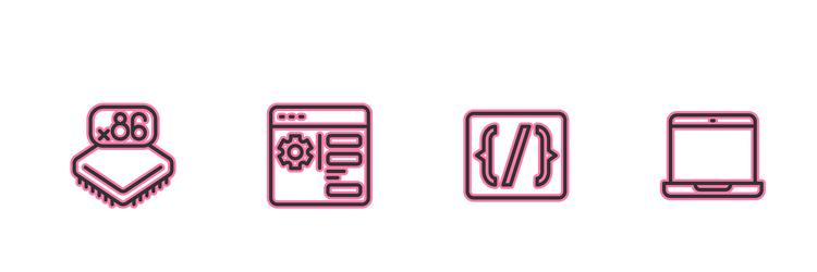 set line processor with microcircuits cpu vector image