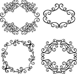 set of ornamental frames for text vector image