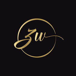 zw letter logo design template abstract script vector image