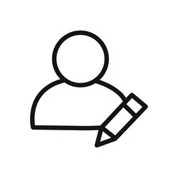 edit user icon linear graphics set vector image