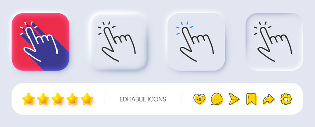 hand cursor line icon click action sign vector image