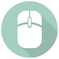 icon computer mouse with a long shadow vector image