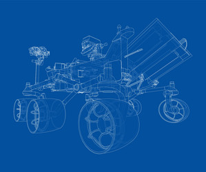 mars rover rendering of 3d vector image