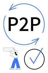 peer-to-peer concept with feedback and validation vector image
