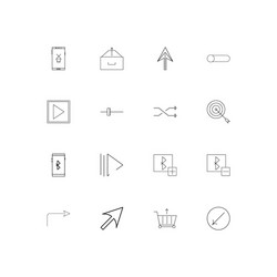 Buttons linear thin icons set outlined simple vector