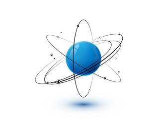 Atomic Structure with Electron Orbits vector image