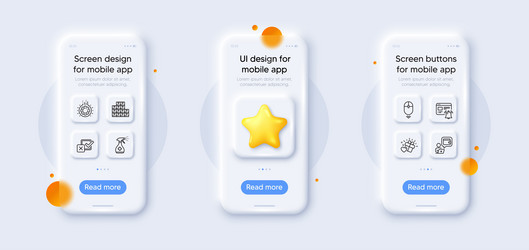 checkbox gear and wallet line icons pack for web vector image