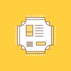 Chip cpu microchip processor technology flat line vector