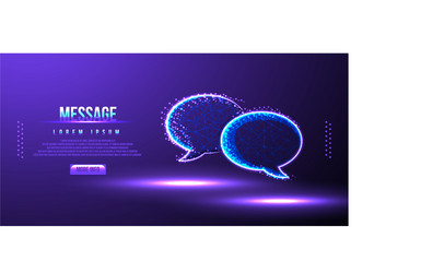 message bubble speech low poly wireframe vector image