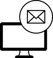 desktop computer device with envelope vector image