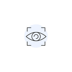 eye scanning visual identity line icon biometric vector