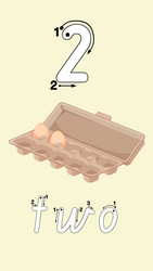 guide to write number two vector image