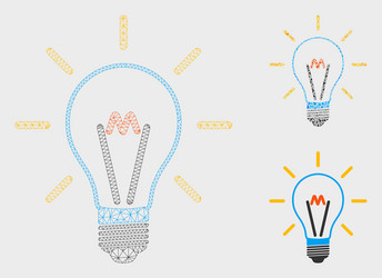 invent bulb mesh carcass model and triangle vector image