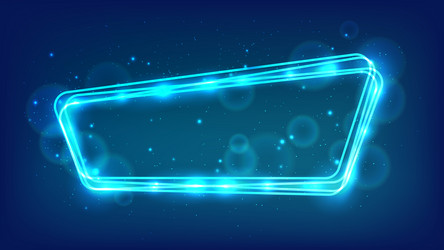 Neon rounded rectangle frame with shining effects Vector Image